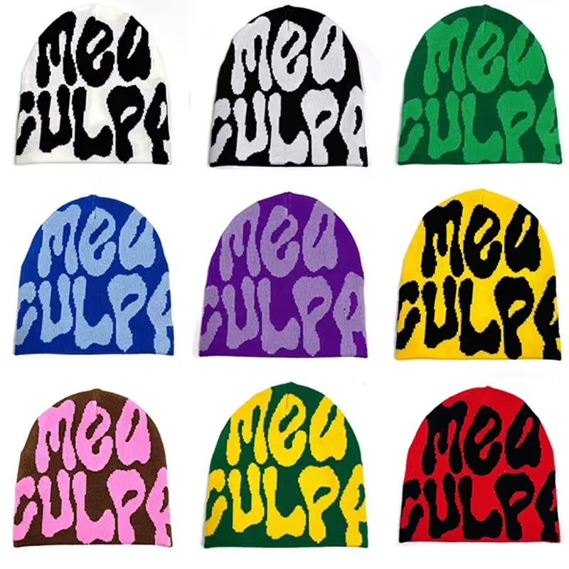 2025New Y2K Spider Web Knitted Beanies for Women Hat Inc Acrylic Bonnet Kpop Wool Hoods Skullies Lady Caps Casual Accessories