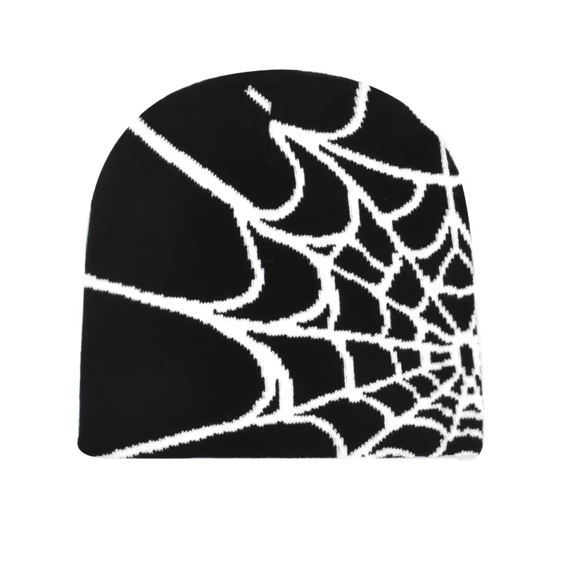 2025New Y2K Spider Web Knitted Beanies for Women Hat Inc Acrylic Bonnet Kpop Wool Hoods Skullies Lady Caps Casual Accessories