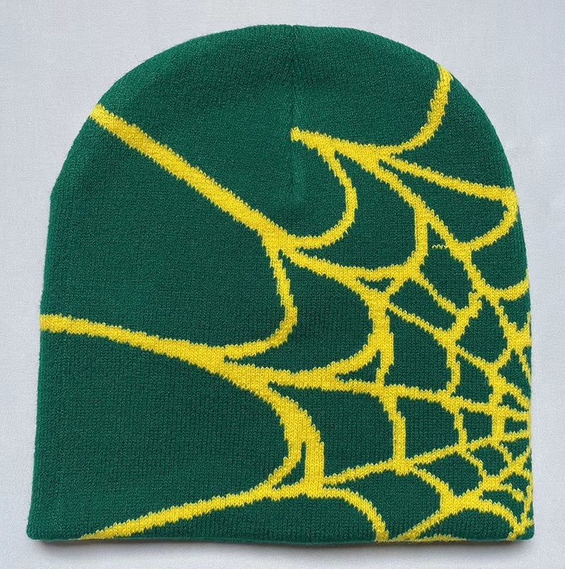 2025New Y2K Spider Web Knitted Beanies for Women Hat Inc Acrylic Bonnet Kpop Wool Hoods Skullies Lady Caps Casual Accessories