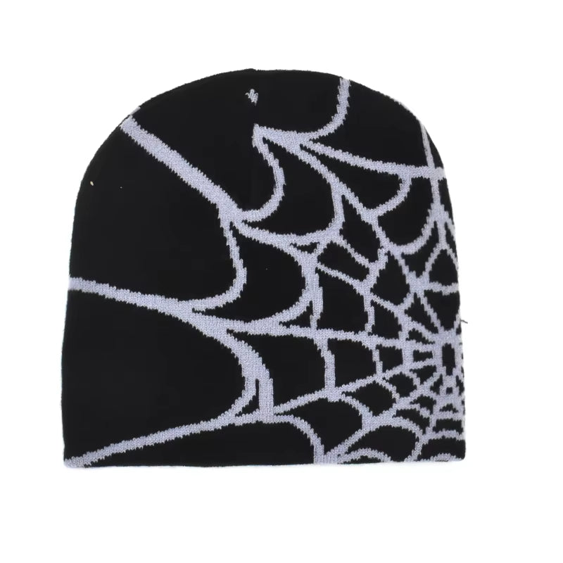 2025New Y2K Spider Web Knitted Beanies for Women Hat Inc Acrylic Bonnet Kpop Wool Hoods Skullies Lady Caps Casual Accessories