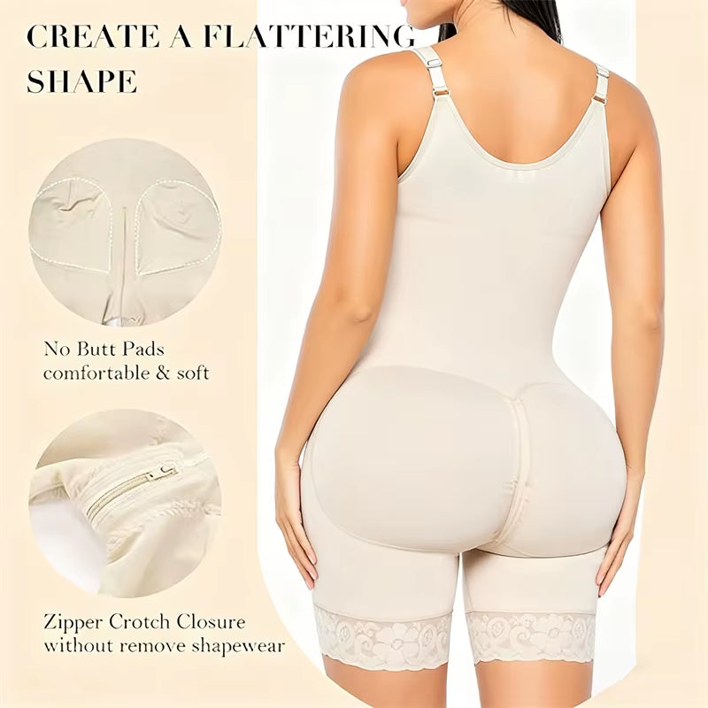 Fajas Colombianas Detachable Straps Full Body Shaper Tummy Slimming Postpartum Stage 3 Girdle Push up Butt Lifter Shapewear