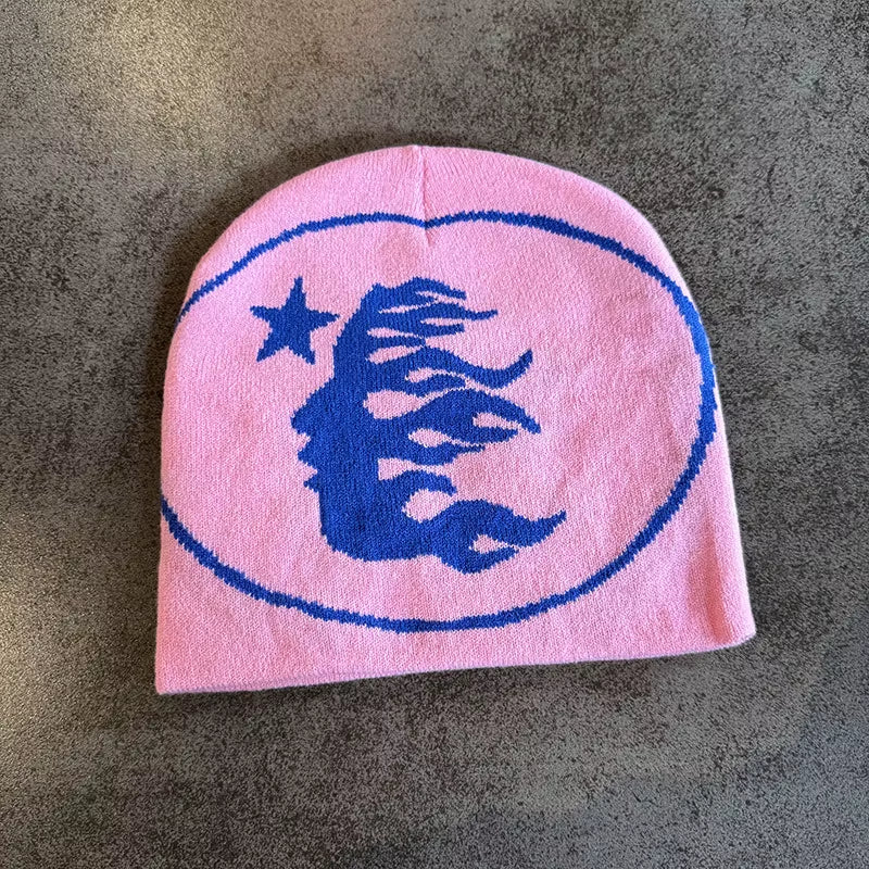 1Pc Face Pattern Knitted Beanie Casual Skull Cap Warm Sports Hat for Cycling Skiing Women Men Holiday Gift