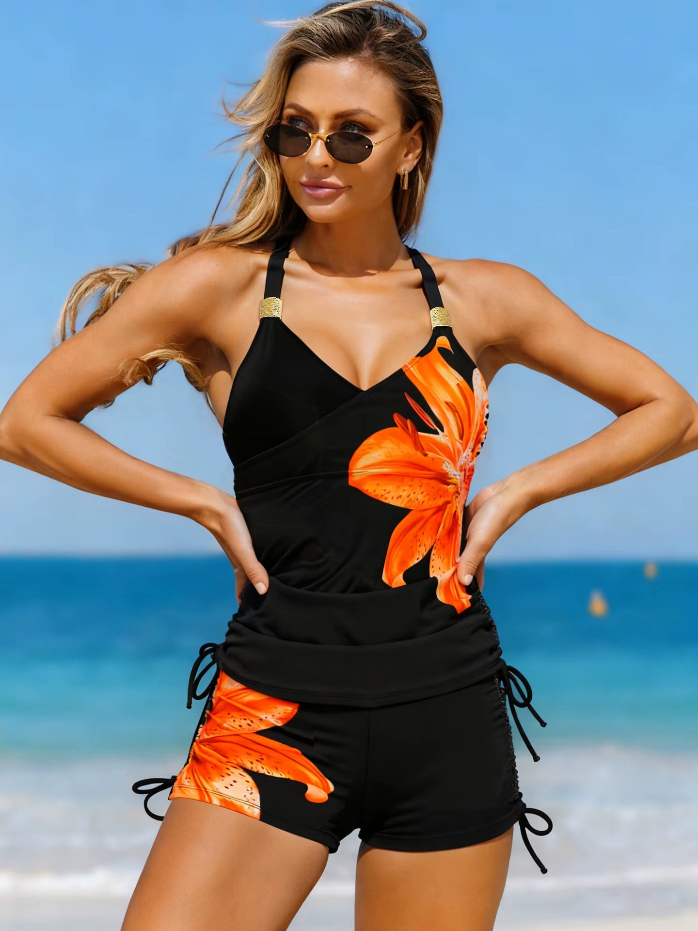 Conservative Sporty Women'S Swimsuit 2026 New Style High Elastic Quick Dry Backless Design with Chest Pad No Steel Support