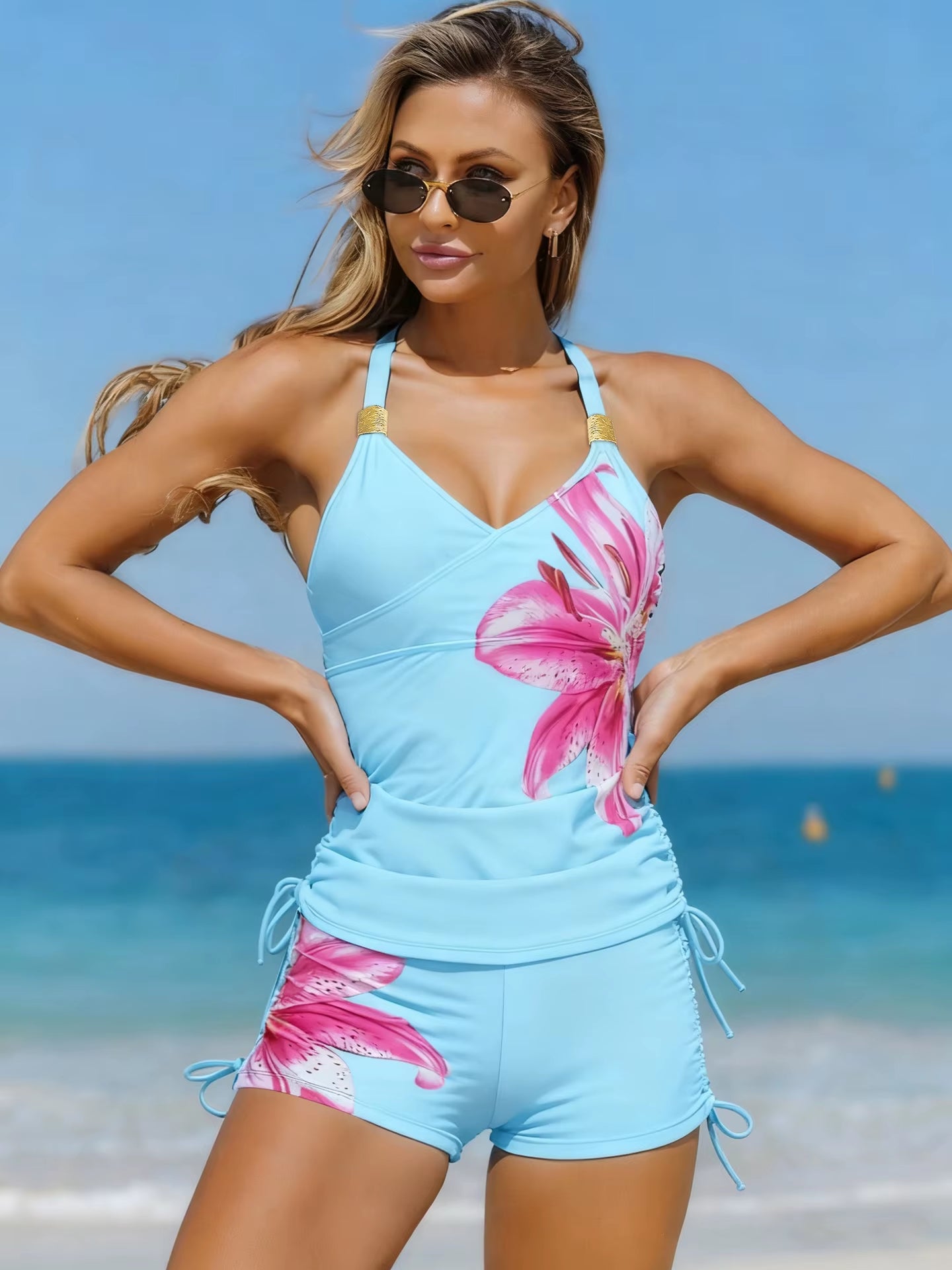 Conservative Sporty Women'S Swimsuit 2026 New Style High Elastic Quick Dry Backless Design with Chest Pad No Steel Support
