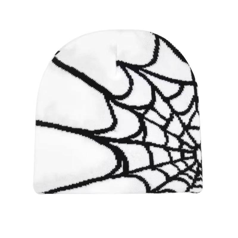 2025New Y2K Spider Web Knitted Beanies for Women Hat Inc Acrylic Bonnet Kpop Wool Hoods Skullies Lady Caps Casual Accessories