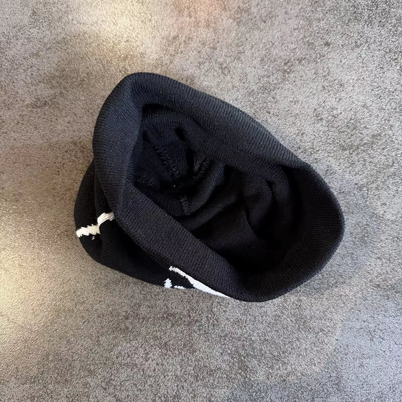 1Pc Face Pattern Knitted Beanie Casual Skull Cap Warm Sports Hat for Cycling Skiing Women Men Holiday Gift