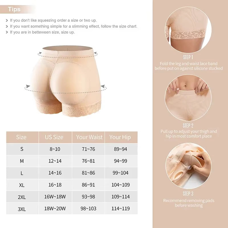 Butt Lifter Shapewear Panties Seamless Hip Enhancer Booty Pads High Waist Shaper Shorts for Instant Fake Ass Lift